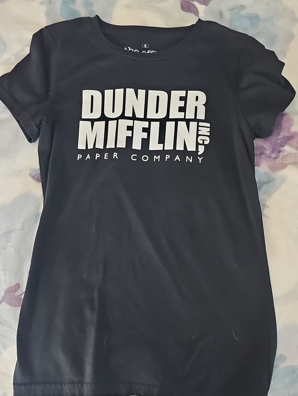 Ripple Junction Black Tee with White DUNDER MIFFLIN Logo